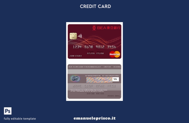 modello mastercard della Banca dell'Asia orientale in stile verificato